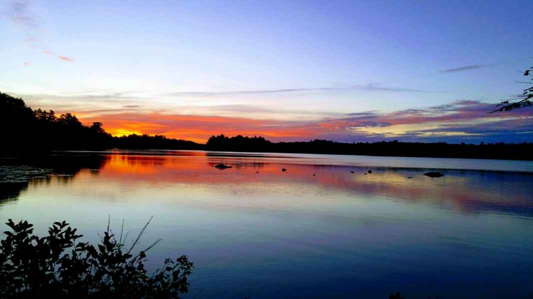 Beautiful Sunset at The Lake in Barrington, New Hampshire