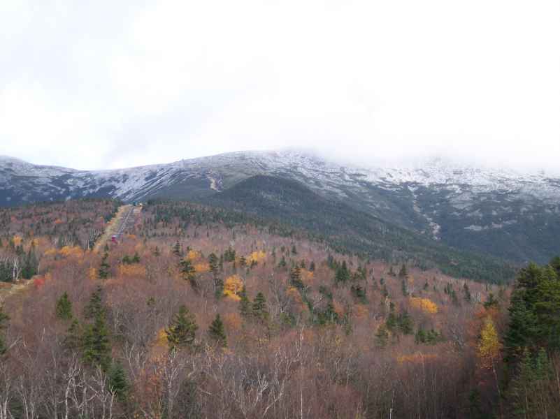 The Cog Railway at Mt. Washington with Fall Foliage