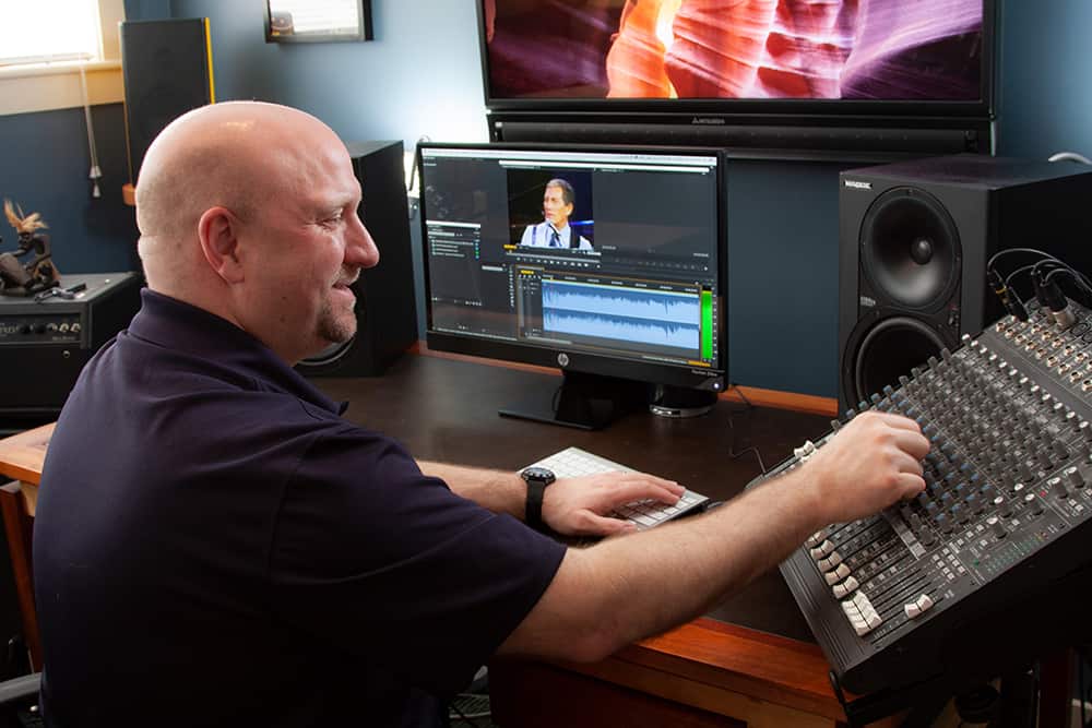 Scot in the studio control room at Big Hit