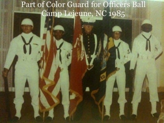 Part of Color Guard for Officers Ball - Camp Lejeune, NC 1985