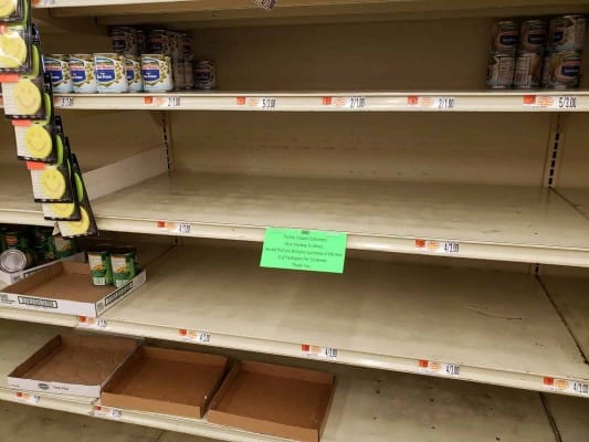 Empty Shelves at Market Basket
